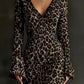 Lantern Sleeve V-Neck Knit Fringe Dress
