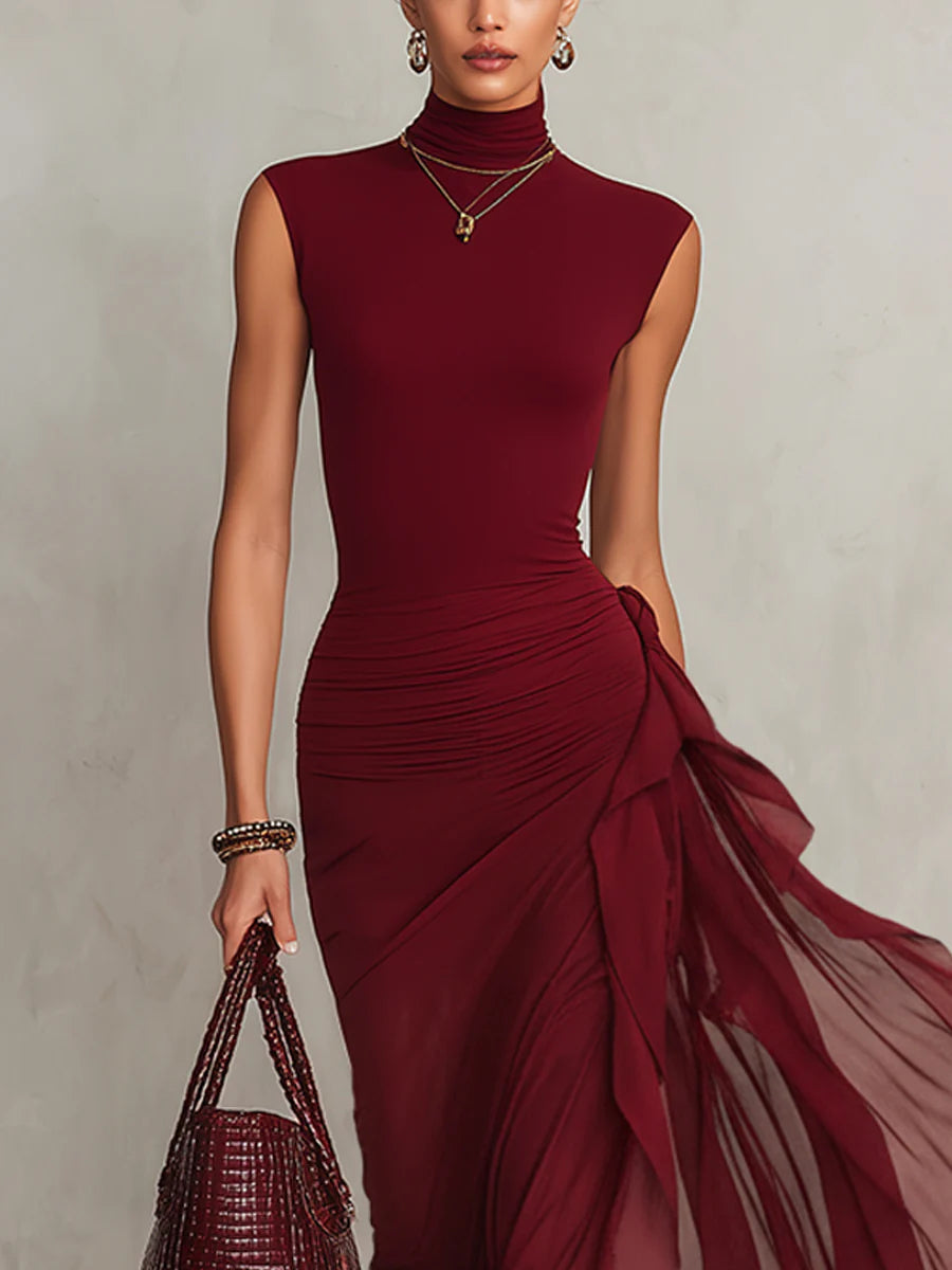 Chiffon Sleeveless Bodycon Dress