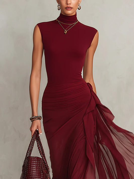 Chiffon Sleeveless Bodycon Dress