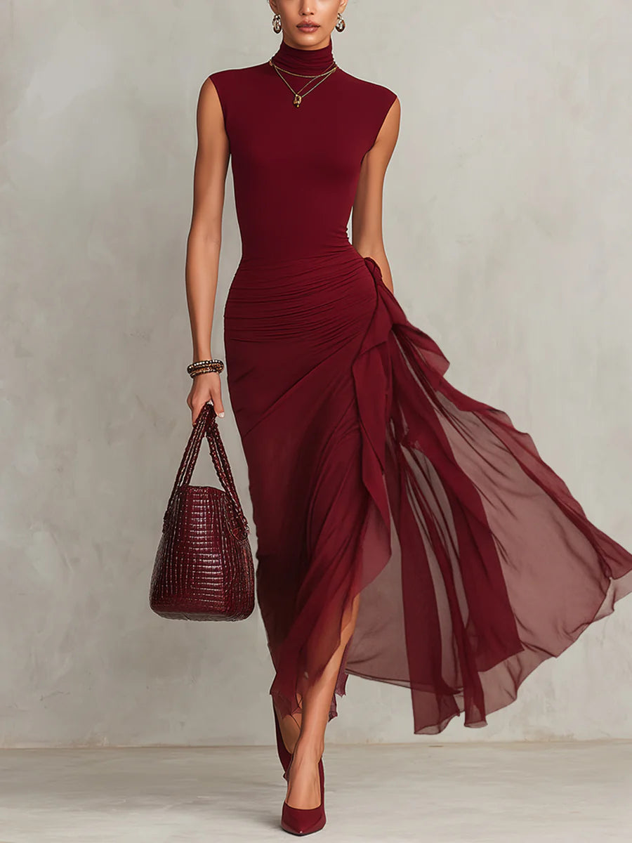 Chiffon Sleeveless Bodycon Dress