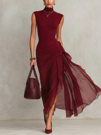 Chiffon Sleeveless Bodycon Dress