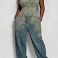 Hot Selling Women's Casual Rivet Denim Jumpsuit