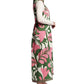 Modern Palm Mock Neck Sleeveless A-Line Maxi Vest