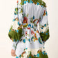 Printed Long Sleeve Mini Shirt Dress