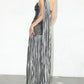 Silver Metallic Pleated One-Shoulder Evening Dress