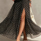 Black Sheer Polka Dot Chiffon Sleeveless Maxi Dress