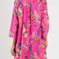 Cotton Stand Collar 3/4 Sleeve Mini Dress