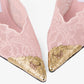 Lace Pumps with Metal Lace Detail