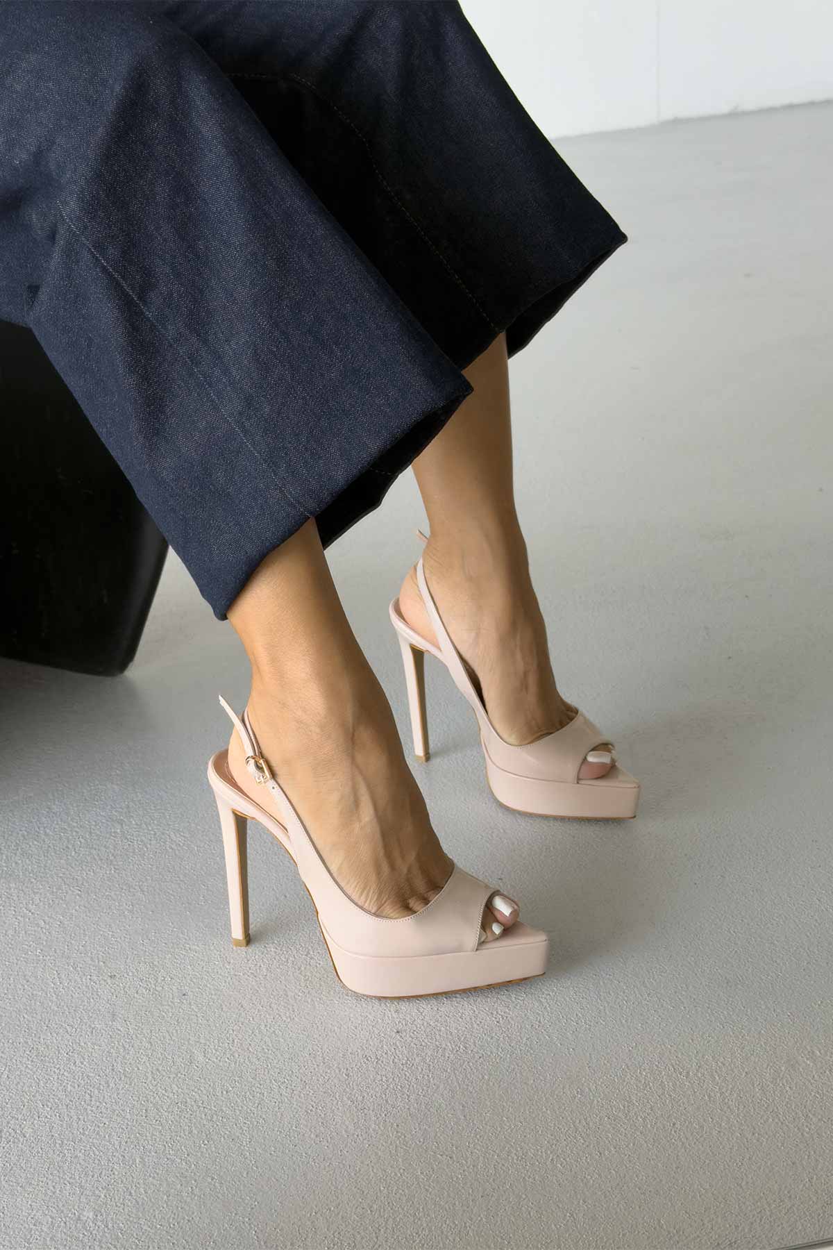 Women's Peep Toe Platform High Heels