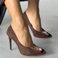 Women's Clear PVC Peep Toe Pointed Toe Stiletto High Heel Pumps