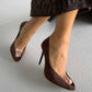 Women's Clear PVC Peep Toe Pointed Toe Stiletto High Heel Pumps