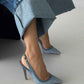 Women’s Elegant Pointed Toe Backless Slingback Stiletto Heels