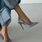 Women’s Elegant Pointed Toe Backless Slingback Stiletto Heels