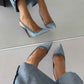 Women’s Elegant Pointed Toe Backless Slingback Stiletto Heels