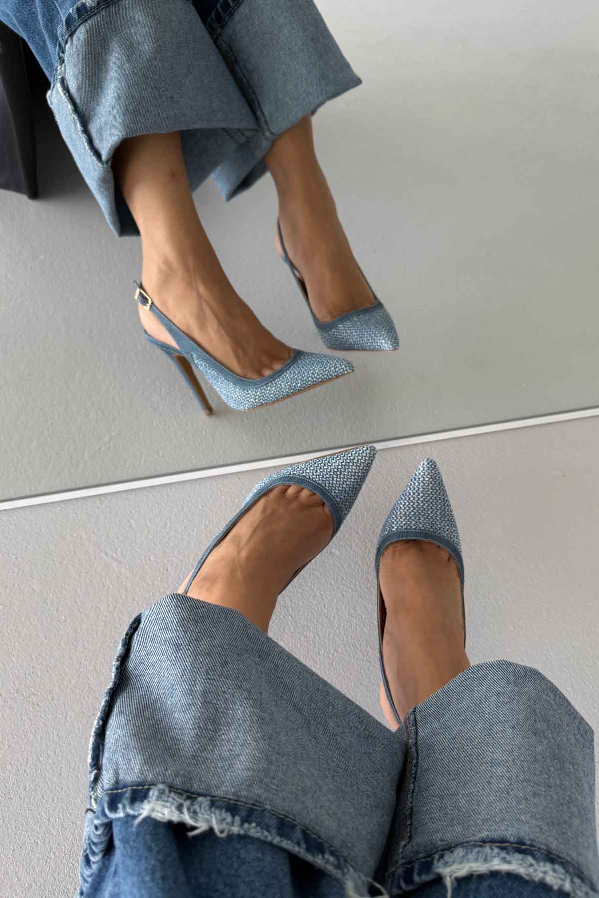 Women’s Elegant Pointed Toe Backless Slingback Stiletto Heels