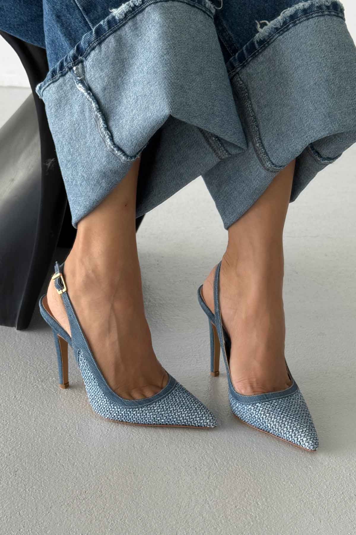 Women’s Elegant Pointed Toe Backless Slingback Stiletto Heels