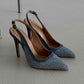 Women’s Elegant Pointed Toe Backless Slingback Stiletto Heels