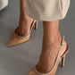 Women’s Elegant Pointed Toe Backless Slingback Stiletto Heels