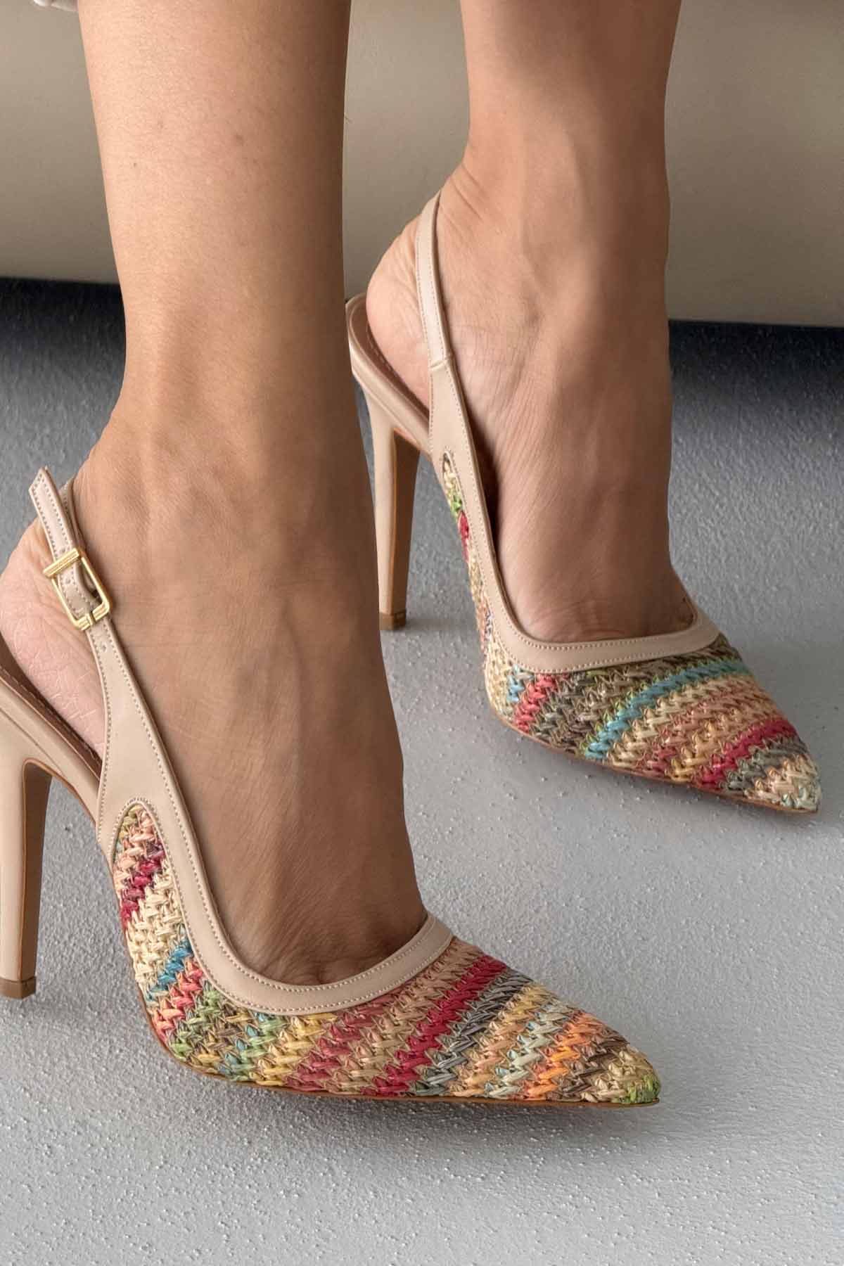 Women’s Elegant Pointed Toe Backless Slingback Stiletto Heels