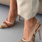 Women’s Elegant Pointed Toe Backless Slingback Stiletto Heels
