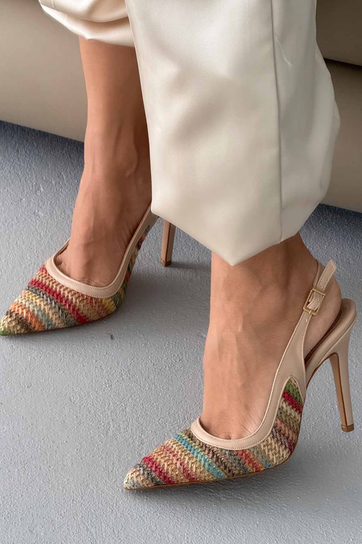 Women’s Elegant Pointed Toe Backless Slingback Stiletto Heels