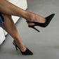 Women’s Elegant Pointed Toe Backless Slingback Stiletto Heels