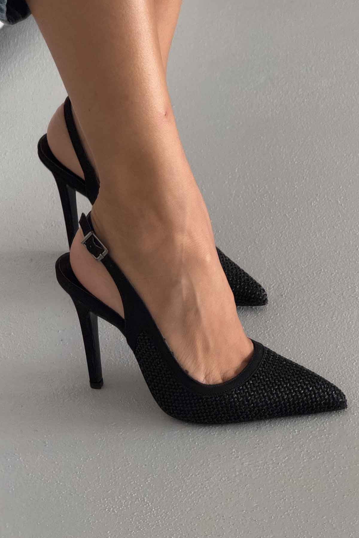 Women’s Elegant Pointed Toe Backless Slingback Stiletto Heels