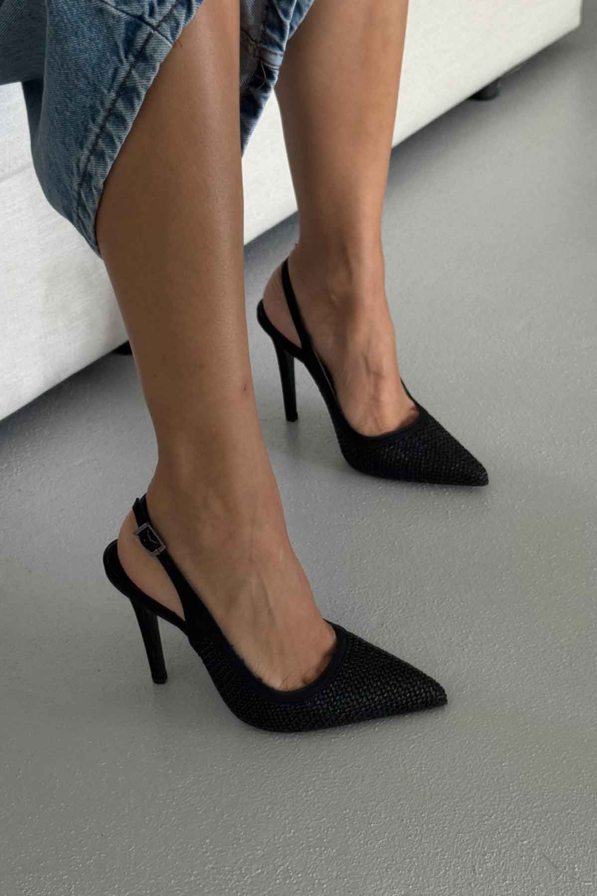 Women’s Elegant Pointed Toe Backless Slingback Stiletto Heels