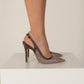 Women’s Elegant Pointed Toe Backless Slingback Stiletto Heels