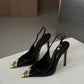 Women's Stiletto Heel Pumps - Luxury Rhinestone & Metal Cap Toe