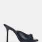 Women's Open-Toe Gold Metal Accent Stiletto Mules