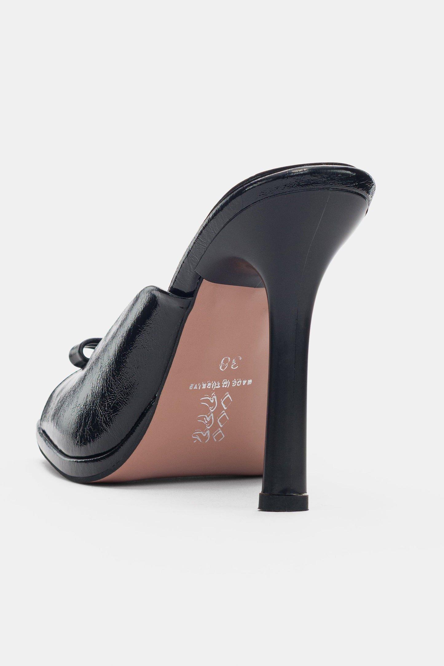 Women's Open-Toe Gold Metal Accent Stiletto Mules