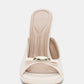 Women's Open-Toe Gold Metal Accent Stiletto Mules