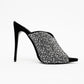 Women's Sparkling Rhinestone High Heel Mule Sandals