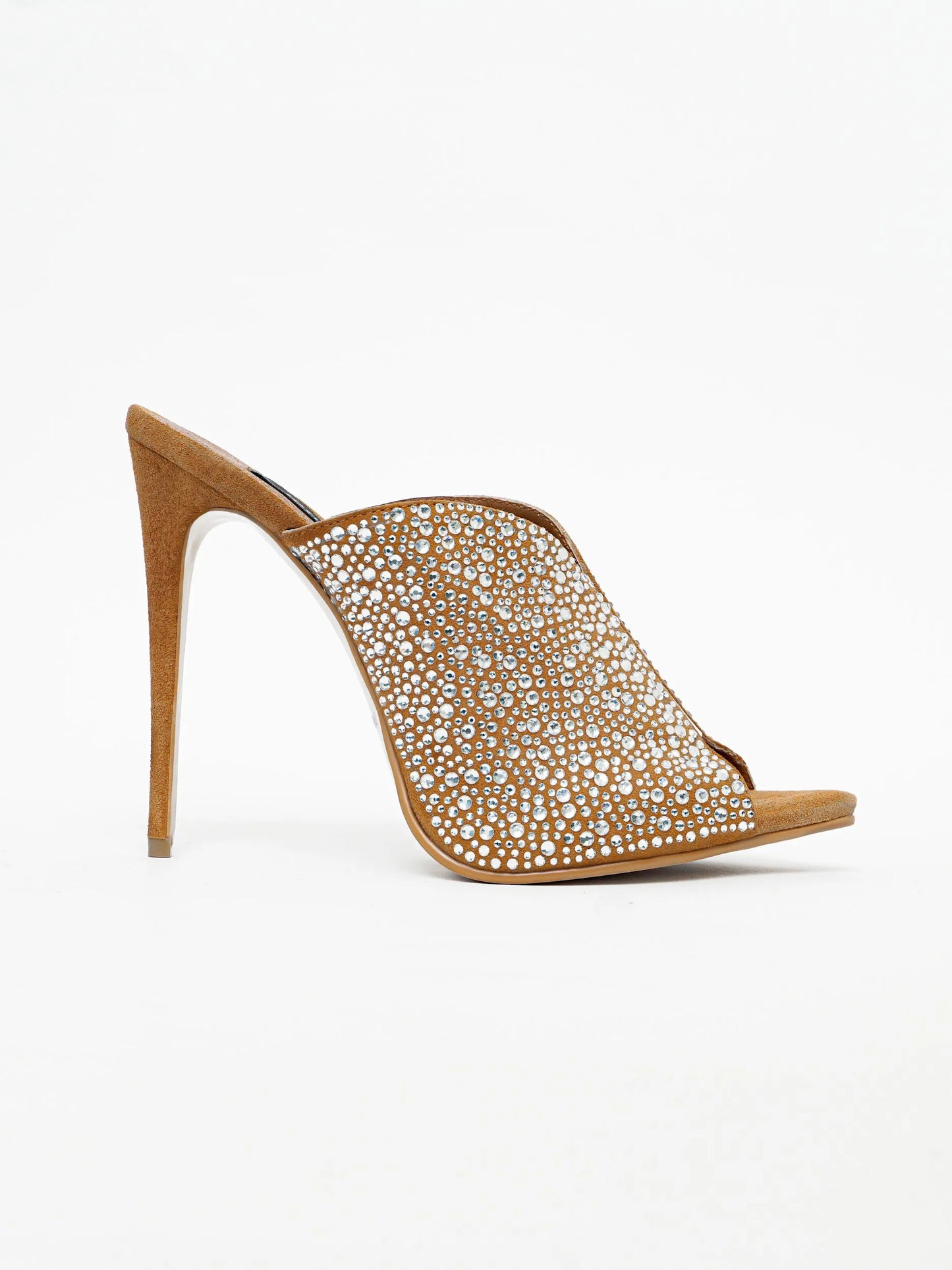 Women's Sparkling Rhinestone High Heel Mule Sandals