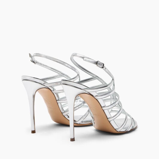 Women's Metallic Open-Toe Slingback High Heel Sandals