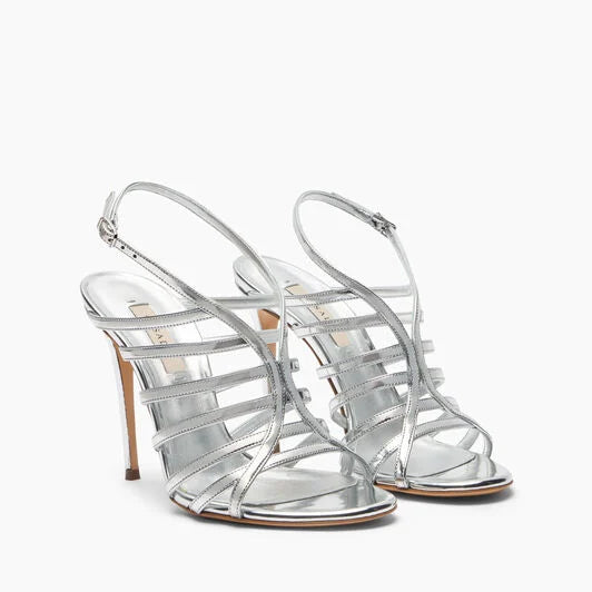 Women's Metallic Open-Toe Slingback High Heel Sandals