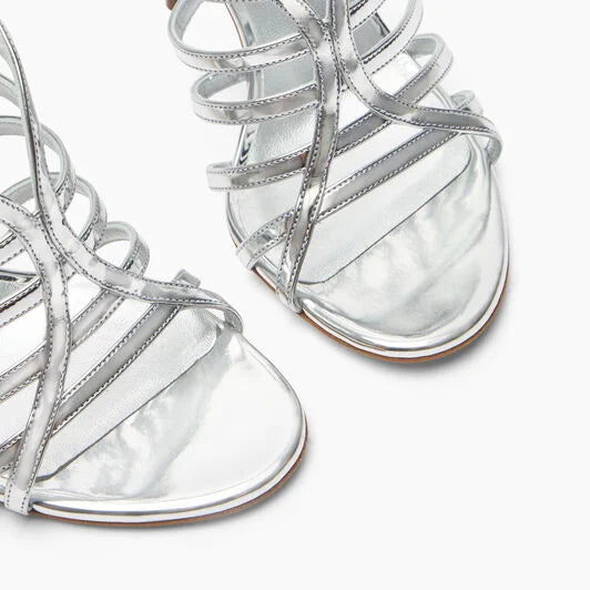 Women's Metallic Open-Toe Slingback High Heel Sandals