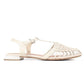 Women's Summer Braided Closed-Toe T-Strap Flat Sandals