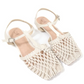 Women's Summer Braided Closed-Toe T-Strap Flat Sandals