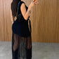 Elegant Lace Belt Dress