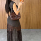 Elegant Lace Belt Dress
