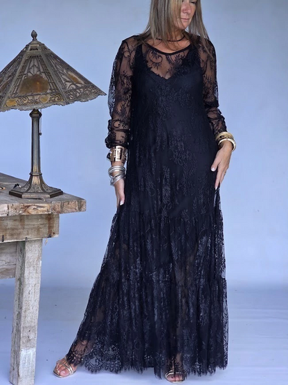 Elegant Lace Two-Piece Dress Set