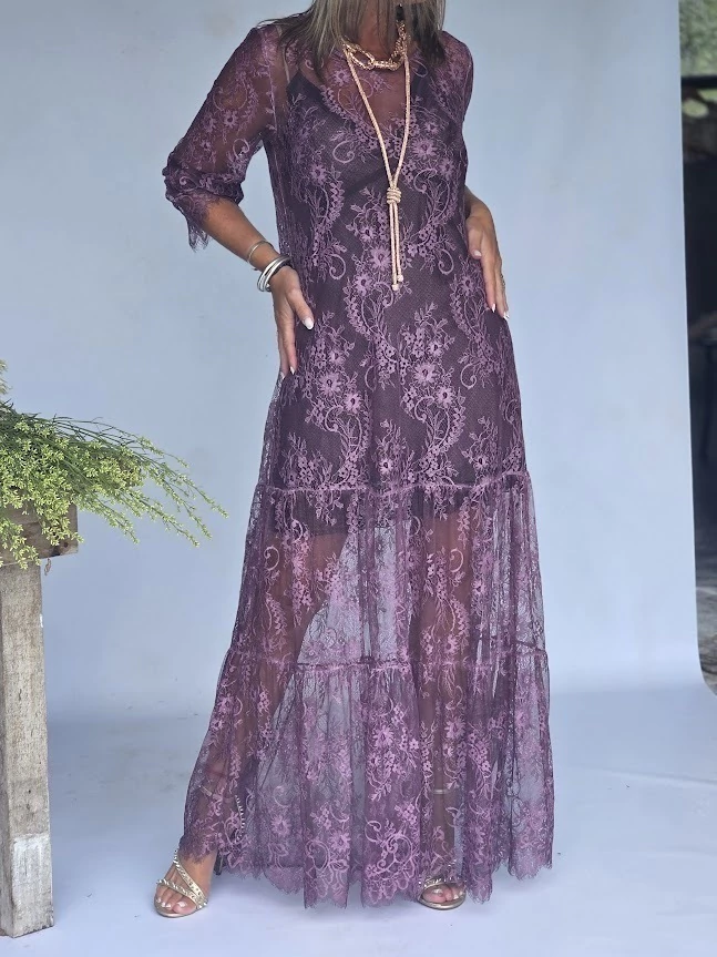 Elegant Lace Two-Piece Dress Set