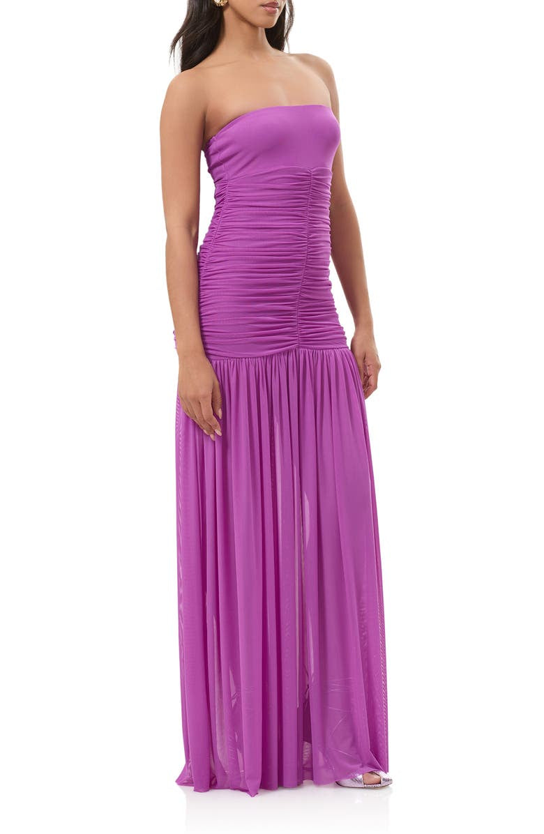 Elegant Ruched Strapless Maxi Dress