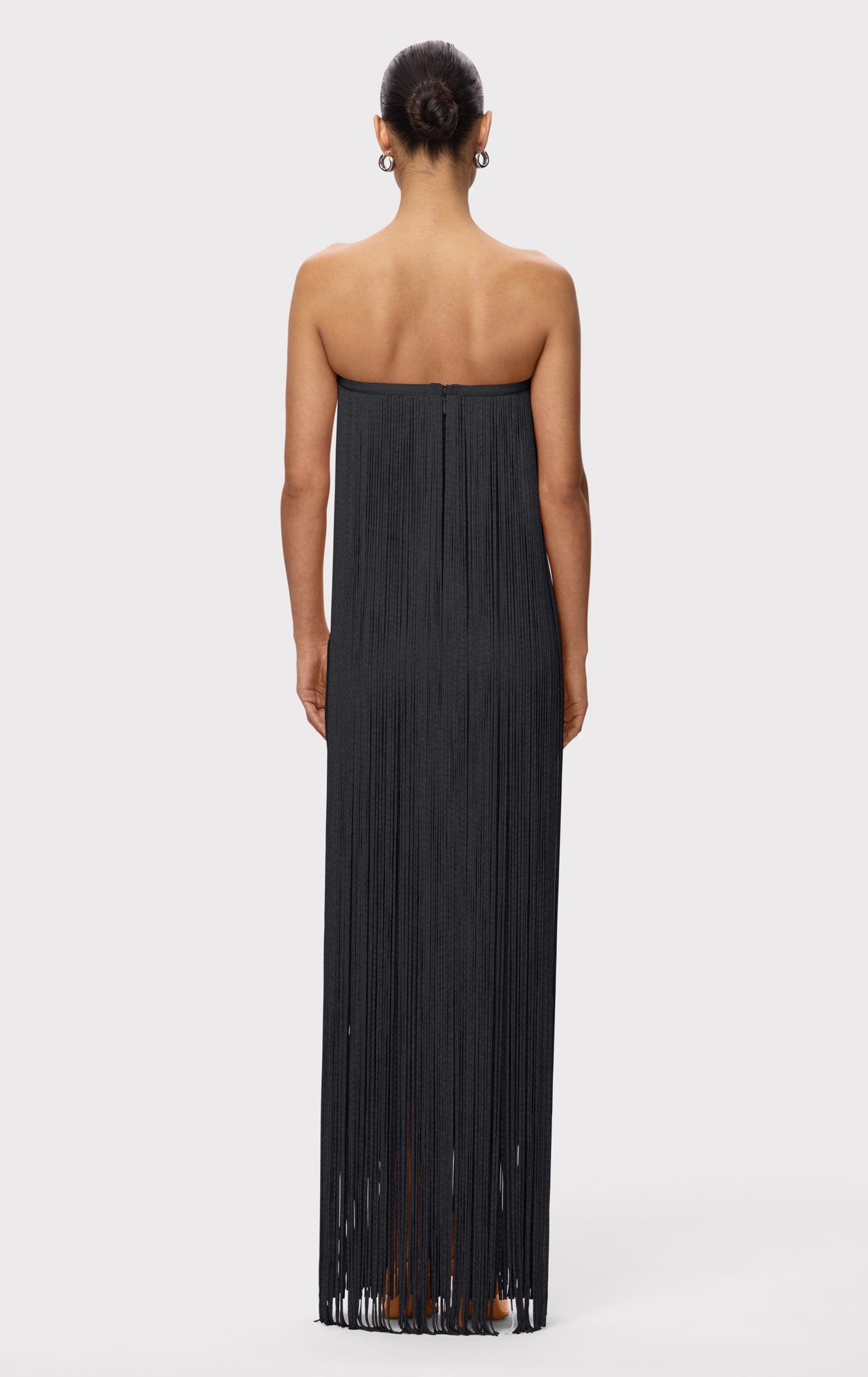 Strapless Fringe Maxi Dress
