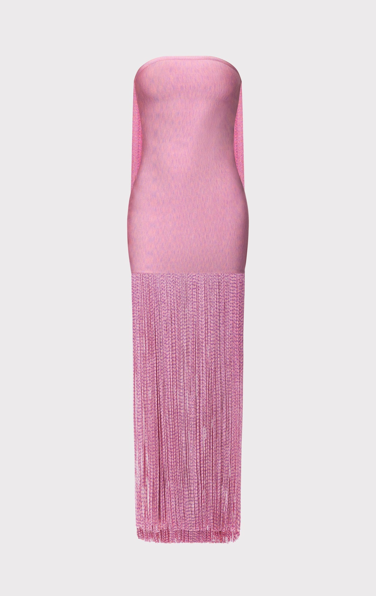 Strapless Fringe Maxi Dress