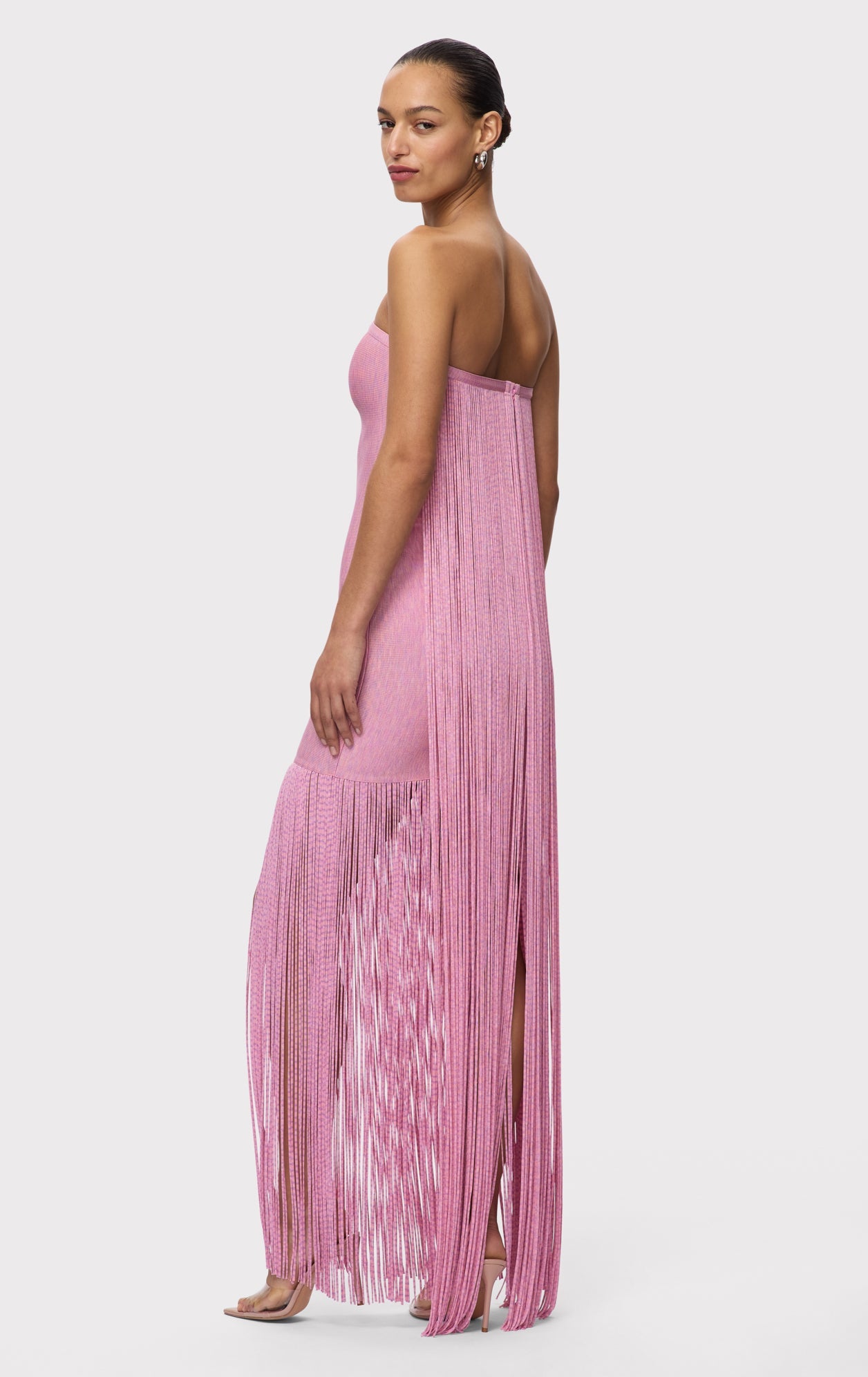 Strapless Fringe Maxi Dress
