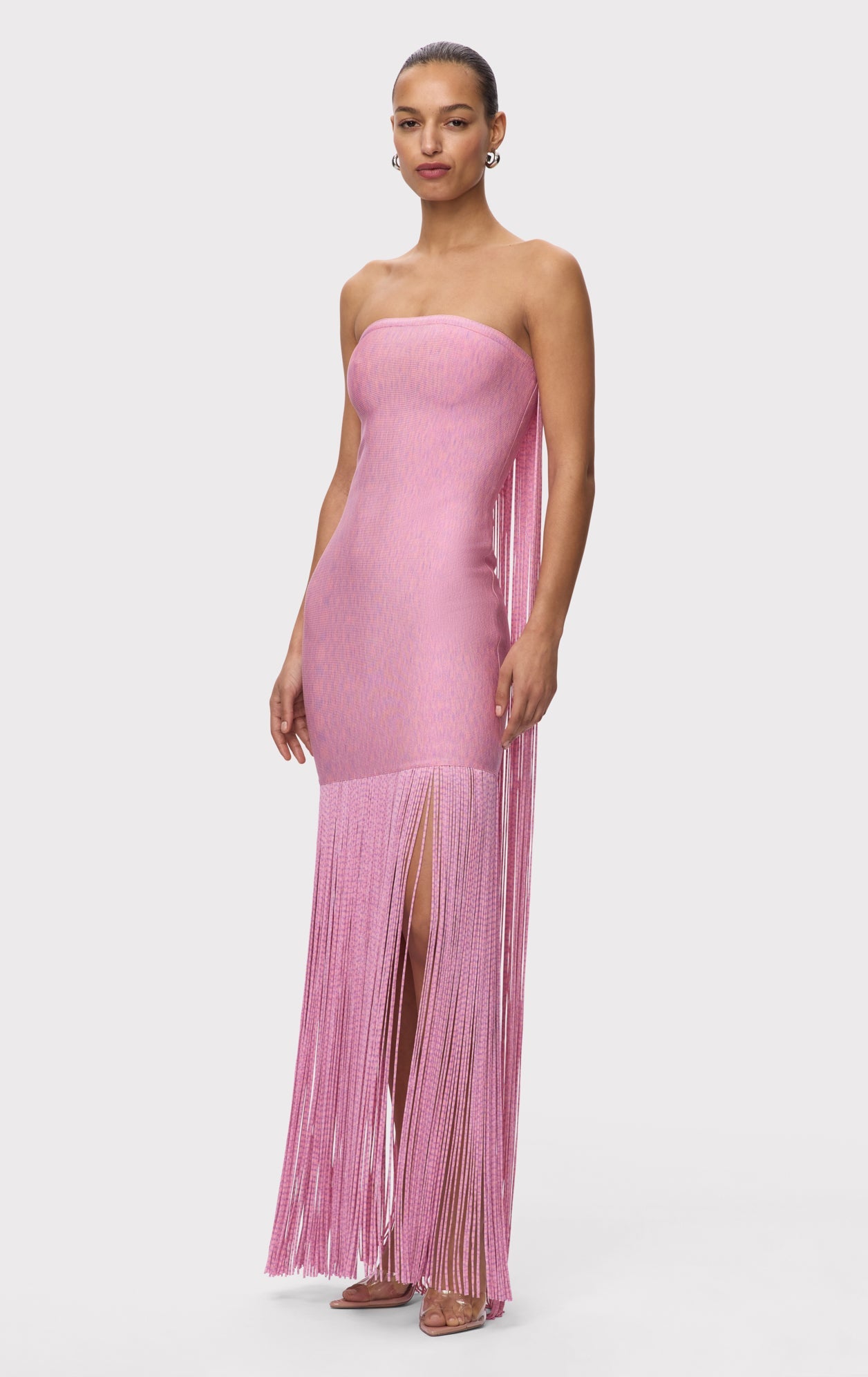Strapless Fringe Maxi Dress