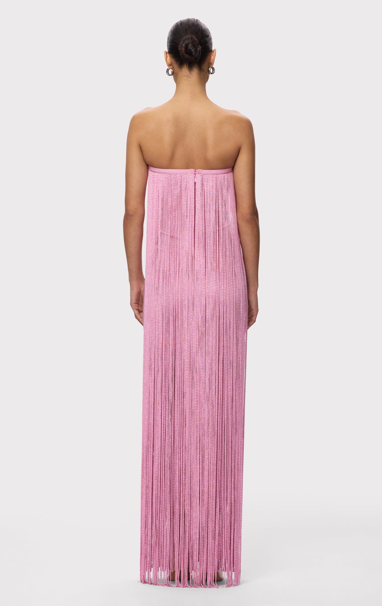 Strapless Fringe Maxi Dress